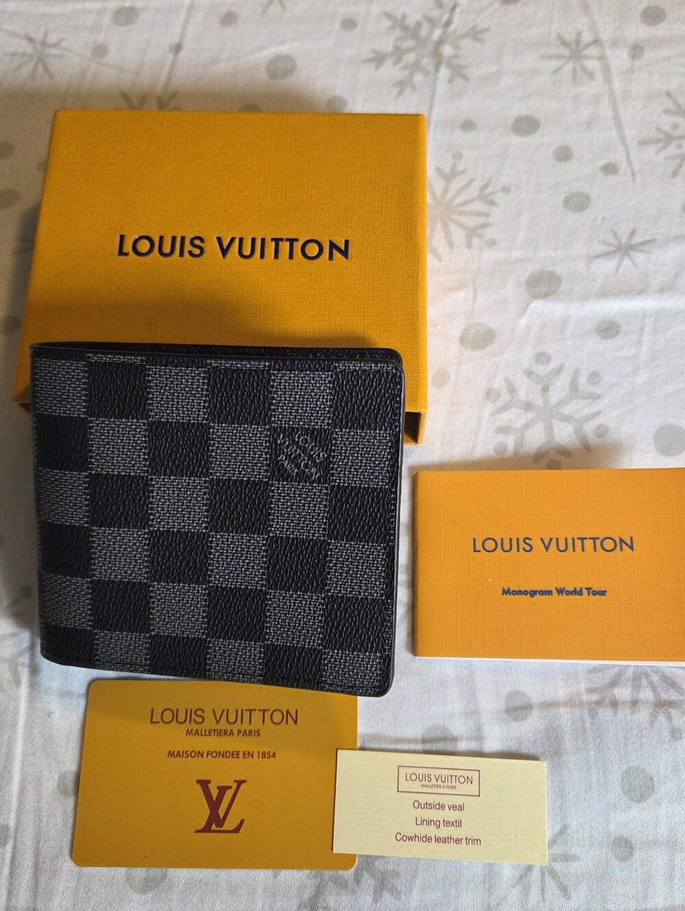 Louis Vuitton Black and Gray Damier Canvas Wallet